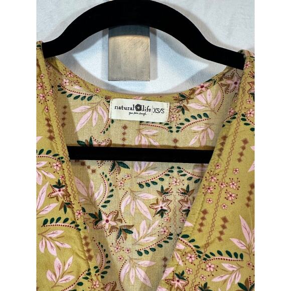 Natural Life Tunic Dress Size XS/S Oversized Ditsy Floral Cottagecore Mini C1 - Picture 2 of 7